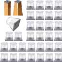 32 Pcs Square Chair Leg Protectors for Hardwood Floors,Felt Furniture Floor Protectors with Silicone Caps, Small Size (Fits Chair Legs with Side Length: 3/4" to 1-1/16")