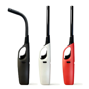 Refillable Butane Candle Lighters, 3 Pack Multi-Purpose Reusable Lighter with Soft Flame for Candle Camping Fireplace Party BBQ Grill(No Fuel)