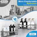 EUDELE 5-Pack Rustproof Stainless Steel Shower Caddy No Drill Adhesive Bathroom Organizer with Large Capacity, Spacious Shower Shelves for Inside Shower, Kitchen & Home Decor Storage-XL Size