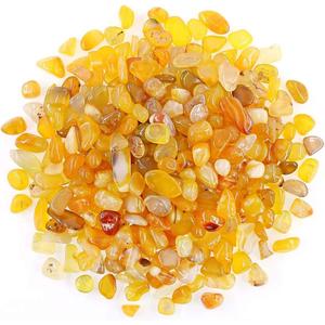 1 Lb (460 g) Yellow Agate Stones Decorative Rocks Irregular Gemstone Natural Crystal Pebbles Crushed Quartz Pieces for Jewelry Making/Handwork Craft/Home Decoration