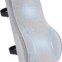 Lumbar Support Pillow for Office Chair Car Seat Gaming Chair, Memory Foam Back Support Pillow, Lumbar Cushion Back Cushion for Lower Back Pain Relief, Adjustable Strap Washable Cover-Light Grey, 18
