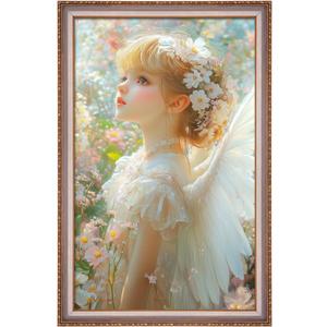 16x24 Frame Champagne Gold, Elegant Ornate 24x16 Picture Frame with Floral Trim, for 16 x 24inch Gallery Photo Pic with HD Plexiglass, 1.6in Widen 0.8in Thick, Horizontal Vertical Wall Display
