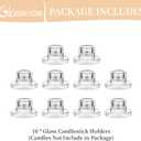 Glasseam Glass Tapered Candlestick Holders: 10Pcs Small Taper Candle Holders Bulk Clear Candle Sticks Holder Decor Short Modern Candle Holder for Table Centerpiece Wedding Christmas Dinner Party