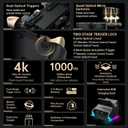 Machenike G5Pro V2 1000HZ Wireless Gaming Controller for NS/PC/iOS/Android with Charging Dock,PC Controller With Hot-Swappable Joystick,Optical Triggers,Optical Micro Switches,RGB Backlight, Black Gold