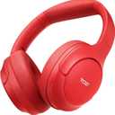 TOZO HT2 Hybrid Active Noise Cancelling Headphones, Wireless Over Ear Bluetooth Headset, 60H Playtime, Hi-Res Audio Custom EQ via App Deep Bass Comfort Fit Ear Cups, for Home Office Travel Red