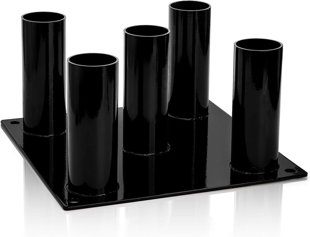 Tebery Barbell Floor Stand Holder, 5 Barbells Vertical Corner Storage Rack, Heavy Duty Home Gym Weight Organizer for Bars, Hex, Trap, Curl, Triceps Bars