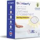 Queen Size Waterproof Bamboo Mattress Encasement by Slumberfy - Premium Skin-Safe Mattress Protector with 360 EZ Zipper, Lab-Tested Bed Bug, Zippered Encasement (60x80 in)