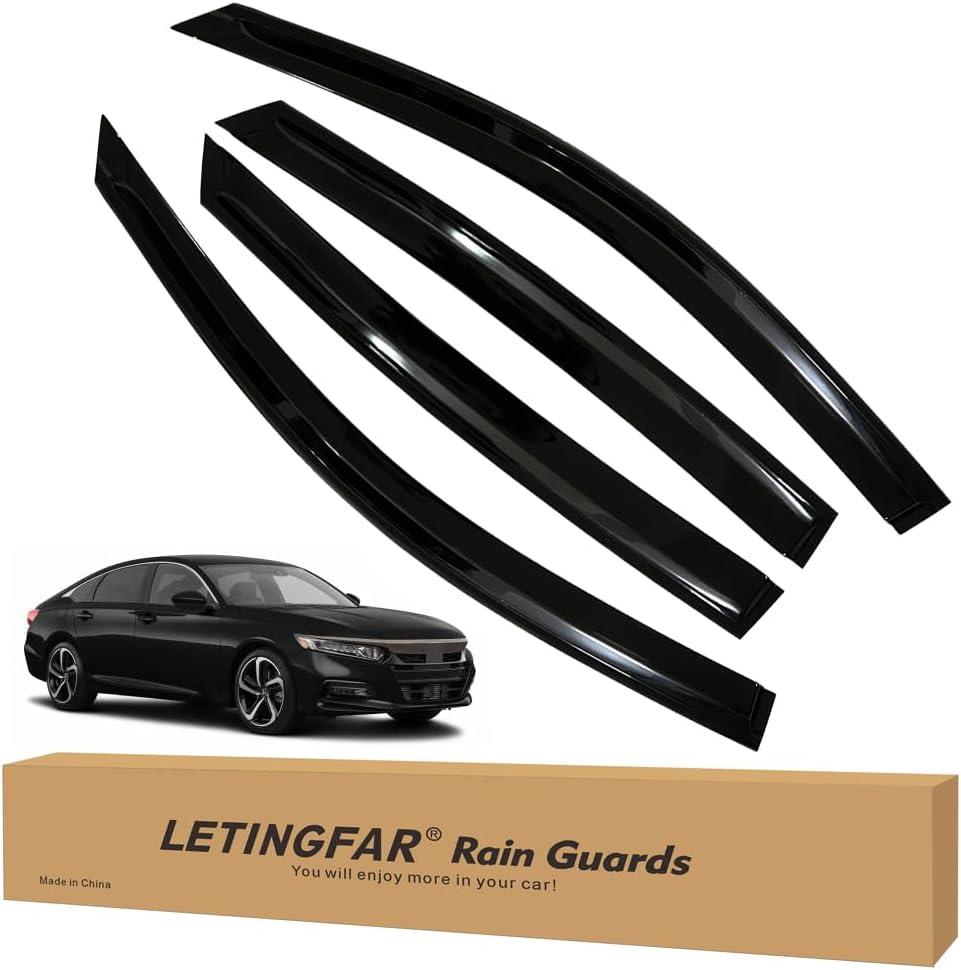 Tape-on Rain Guards for 2018-2022 Honda Accord, Side Vent Visors Shades Window Deflectors