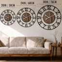 Large Metal Wall Clock, 30 Inch Retro Decorative Silent, Non Ticking, Battery Operated Modern Big Wood Wall Clock for Living Room, Farmhouse, Bedroom, Fireplace, Kitchen, Office, Home Decor