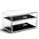 BINO | 2 Drawer Makeup Organizer - Madison Avenue | THE MANHATTAN SERIES | Makeup Drawer Organizer | Makeup Storage | Cosmetic Organizer | Vanity Organizer | Clear Makeup Organizers And Storage Cases