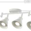 6 Light Plug in Track Lighting Kit,Modern Plug in Ceiling Light Fixture,16.4ft Cord,6 Way Ceiling Spot Lighting,Flexibly Rotatable Light Head (White)