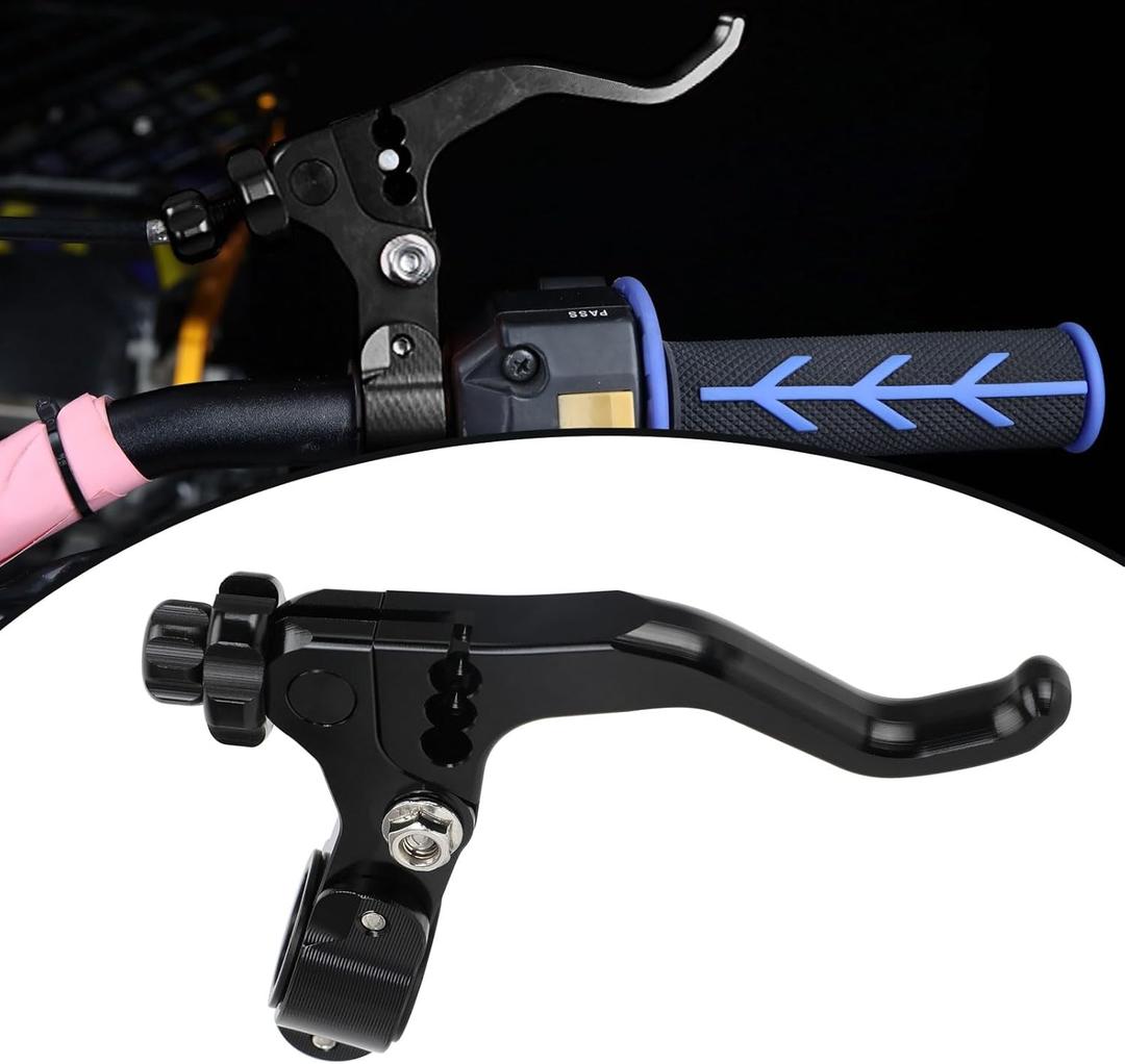 JFG RACING Universal Stunt Clutch Lever CNC Short Stunt Clutch Lever 22mm 7/8" Handlebar Motorcycle Dirt Bike Fits for GROM 14-16 CBR250R 11-13 CBR300R 14-16 (Black)