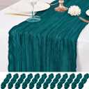 10 Pack Teal Table Runner 10Ft Cheesecloth Table Runner Rustic Gauze Table Runner Romantic Long Sheer Fabric Cheese Cloth Table Runner for Wedding Party Bridal Baby Shower