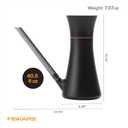 Fiskars Indoor Watering Can, Long Reach Spout for Precision Hydration on Houseplants, Anti-Drip Nozzle with Translucent Volume Markings, Ergonomic Recycled Plastic Body, 40 oz, Black