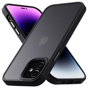 Yriklso for iPhone 12 Phone Case, Shockproof for iPhone 12 Pro Case, Military Grade Drop Protection, Protective Hard Back Slim Translucent, Frosted Black, 3 Pack
