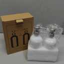 Hand and Dish Soap Dispenser for Kitchen and Bathroom, Set of 2 16 Oz Glass Bottles, Stainless Steel Pumps, Non-Slip Silicone Base, 27 Waterproof Labels (Matte White Bottle/Brushed Silver Pump)