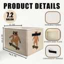 Bear Nursery Storage Bins Basket, Toybox for Boys Room, Trendy Retro Skateboarding Bear Collapsible Fabric Storage Box Organizer for Bedroom Bathroom Clothes Books Toys (SNL026)