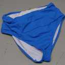 Tempt Me Women's Blue High Waisted Bikini Bottom Tummy Control Ruched Bathing Suit Swim Bottom M