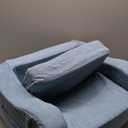 Comfy Toddler Chair for Kids, 2-in-1 Toddler Soft Plush Couch Fold Out, Convertible Kids Couch to Lounger, Baby Sofa for Boys and Girls, Blue