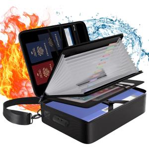 Fireproof Document Bag Waterproof Box for Home Safe, Fire Proof File Box for Documents Fireproof Money Bag, Fireproof Safe with Lock for Laptop, Files, Certificates, Passport, Important Paperwork
