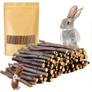 600g Organic Apple Sticks Small Animals Molar Wood Treats Toys for Chinchillas Guinea Pig Rabbits Hamster Gerbil Parrot Bunny Chew Stick Toys, 21.2 OZ (1.33 Pound (Pack of 1))