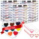 ARTLYMERS 24Pack Watercolor Paint Set, 8Colors Heart Water Color Paint Sets for Kids with Paintbrush Washable, Valentines Gifts Art Supplies for Preschool Classroom Party Favor Prizes Exchange
