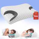 IKSTAR CPAP Pillow for Side Sleeper, Sleep Apnea Pillow for Sleeping, CPAP Nasal Pillows Suit for All CPAP Masks User, Cervical Memory Foam Neck Support Pillow Relief Neck Pain for Side Back Sleepers (Large-25.2"Lx14.9"Wx(4.7"/4.1")H, White)