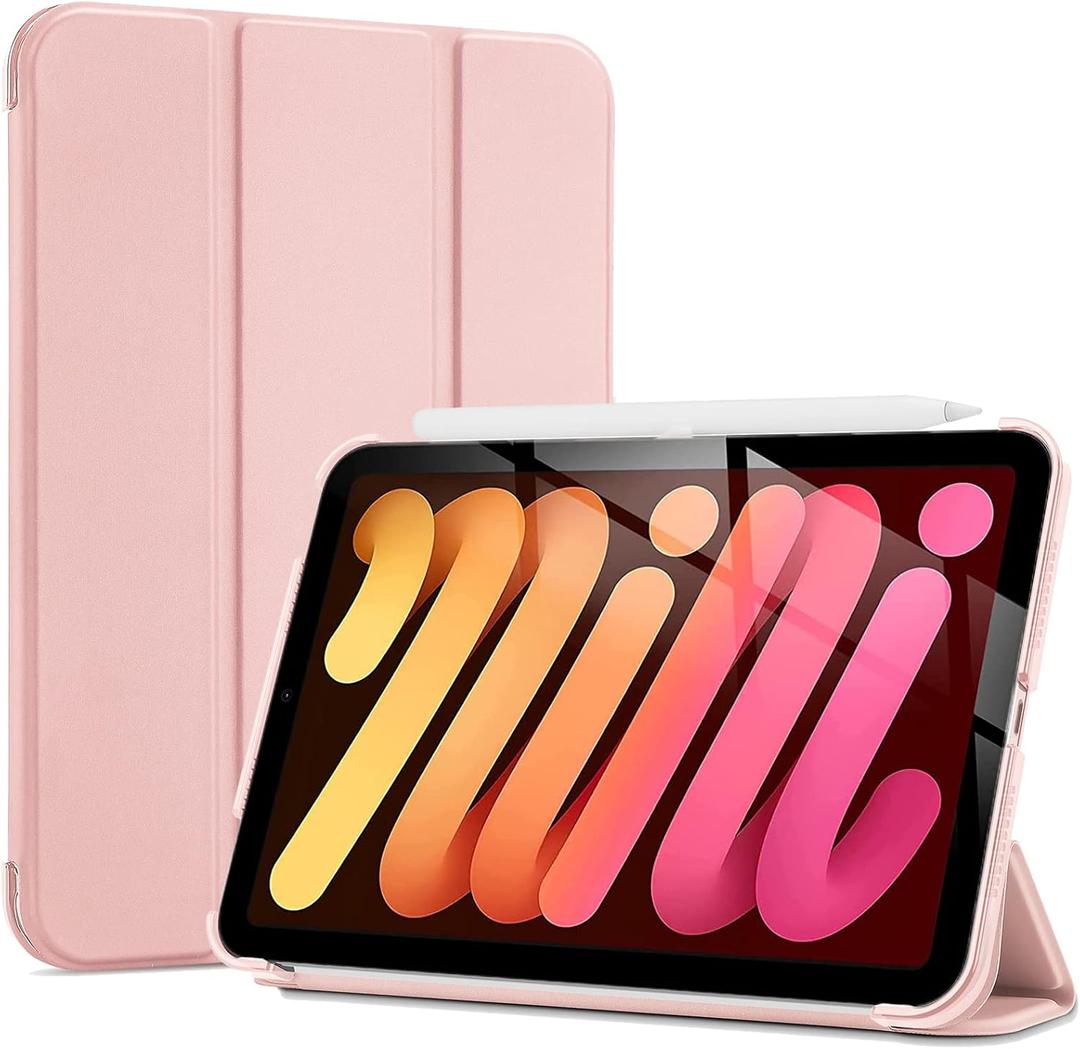 ProCase Smart Case for iPad mini 7 A17 Pro 2024/iPad Mini 6 2021 8.3 Inch iPad mini 7th/6th Gen Case, Hard Back Cover for iPad mini 8.3" 7th Gen A2995/A2996/A2993/6th Gen A2567 A2568 A2569 -Pink