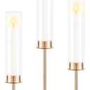 Gold Candle Holders Set of 3 for Glass Taper Candle Holders,Hurricane Candlestick Holder for Home Decor, Wedding, Dinning, Party Decorative, Anniversary (3,Gold)