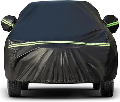 Car Cover Waterproof All Weather for Automobiles, 6 Layers Heavy Duty Outdoor Sun Protection Snowproof Car Tarp, 4 Windproof Straps, Universal Accessories Fit for SUV Length,18×8 Ft