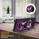 SAKUULO for Samsung Galaxy S10 Case, [Screen Protector + Kickstand] Purple Butterfly Design,Tire Texture Anti-Slip Shockproof Thin Protective Case for Samsung Galaxy S10 6.1 Inch (2019)