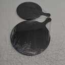 Geetery 2 Pcs Round Black Cutting Board with Handle Bamboo Cheese and Chopping Board Charcuterie Black Platter Tray for Kitchen Pizza Bread Vegetables DIY Holiday Present (11.6 Inch,9 Inch)