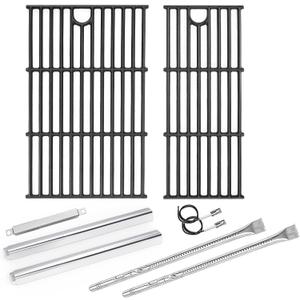 Hisencn Grill Replacement for Charbroil Performance 2 Burner 463630021, 463660021, 463660421, 463655621 Gas Grill, 15.5 Heat Plate, 15.3 Burner & 17 Inch Grill Grids Kit for Char-Broil