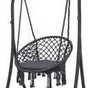 SUNCREAT Indoor Hammock Swing Chair with Stand, Hanging Chair Outdoor with Stand, 330 lbs Capacity, Patent Pending, Grey
