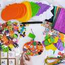 Winlyn 36 Sets Halloween Craft Kits Fall Crafts DIY Pumpkin Bat Black Cat Ghost Candy Corn Frankenstein Ornaments Art Crafts Sets Foam Stickers for Kids Classroom Activities Halloween Party Treats