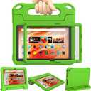 DJ&RPPQ Kids Case for iPad 10in Tablet Case for Kids,Shockproof Kid-Proof Cover with Screen Protector Handle Stand, Green