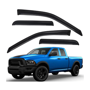 Lightronic 94101 Extra Durable Outside-Mount Auto Vent Window Visors, Fits 2009-2010 Dodge Ram 1500, 2011-2018 Ram 1500, 2019-2024 Ram 1500 Classic, Quad Cab, Original Wind Deflector, Smoke, 4-Pcs