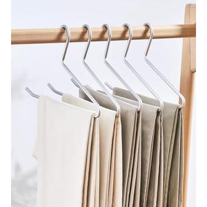 Premium Matte Silvery Aluminum Pants Hanger 10 Pack, 13.7 Extra Smooth & Durable Metal Shirt Dress Hanger,Aluminum Alloy Hanger,Clothing Support,Clothing Hang, Silver Pants Hanger（10）