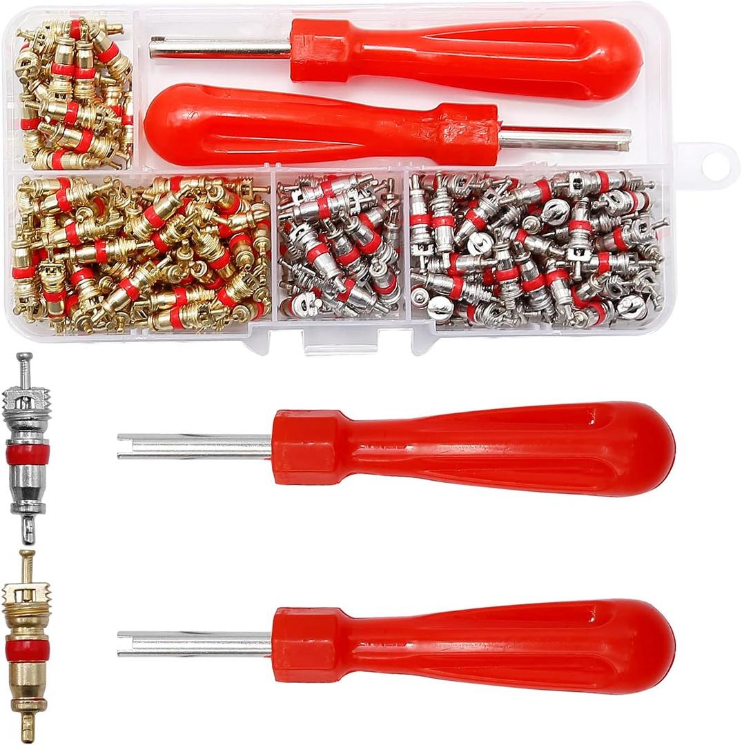 242pcs R134A Ac Valve Core Kit Valve Cores Kit AC Valve Core Removal Tool for Car A/C Valve Kit Air Conditioning Valve Core