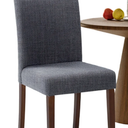COLAMY Upholstered Fabric Dining Chair with Wood Legs, Modern Parsons Chair with High Back for Kitchen, Dining Room, or Restaurant, Grey