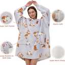 DaysU Wearable Blanket Hoodie Adult, Oversized Sherpa Sweatshirt for Women and Men, Two Pockets Hoodie Blanket
