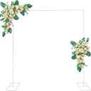6.6FT White Metal Wedding Arches for Ceremony Square Balloon Arch Stand Rectangular Backdrop Stand for Anniversary Birthday Party Bridal Shower Home Indoor Outdoor Decoration