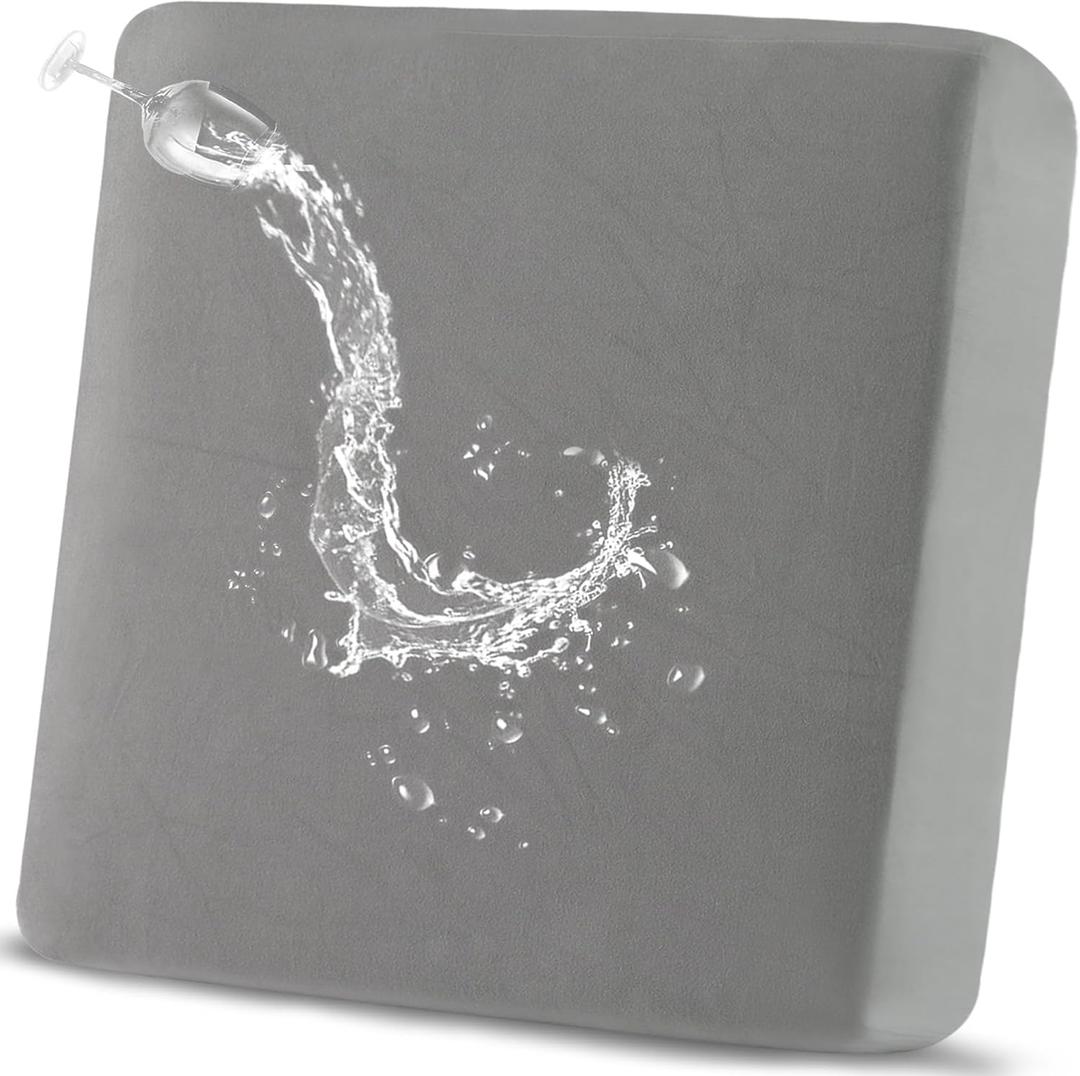 100% Waterproof Couch Cushion Covers, Chair Seat Cover, Stretch Sofa Cushion Covers, Reversible Sofa Protector Covers for Pets, Washable (Chair Cushion, Light Grey), Small