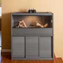 New Age Pet ECOFLEX Large Reptile Enclosure with Matching Cabinet Stand Set in Grey