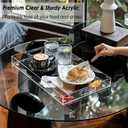 Acrylic Serving Tray with Handles, Extra Large Rectangular Tray for Serving Food, Drinks, Snacks and Appetizer, Outdoor Lucite & Coffee Table Trays, Acrylic Makeup Organizer 12" 20"