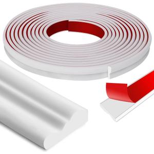 moonoom 20 Ft x 1.6''Wall Decoration Molding Trim,Self-Adhesive 3D Chair Rail Panel Molding, Flexible DIY Wall Trim for Wall Mirror Window Frame and Home Decoration (White)