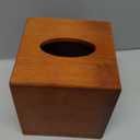 KOLWOVEN Acacia Wood Square Tissue Box Holder - Farmhouse Style, Brown