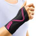 FREETOO Wrist Brace for Carpal Tunnel,[New Upgrade-Anatomically shaped] Adjustable Wrist Support Splint for Men and Women,Hand Brace for Pain Relief, Tendinitis,Arthritis,Right Hand,Small,Black-Rose Red
