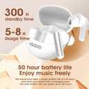 Hybrid Active Noise Cancelling Wireless Earbuds, Noise Cancelling in Ear Headphones for Crystal-Clear Calls & Music, 50H Playtime for Office/Running/Workout (Pearl)
