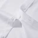 Mens Wrinkle Free Dress Shirts Regular Fit Long Sleeve Non Iron Business Casual Wedding Stretch Button Down Shirt (White, L)